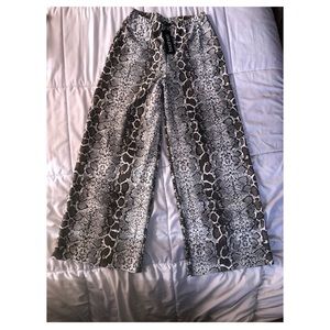 Boohoo snake print wide leg trousers